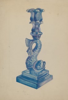 Dolphin Candlestick, c. 1936. Creator: Ella Josephine Sterling.
