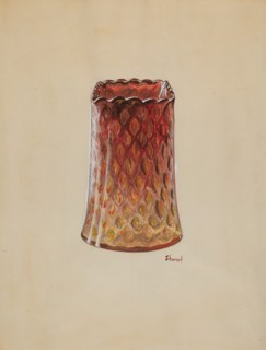 Vase (Amberina), c. 1937. Creator: Robert Stewart.