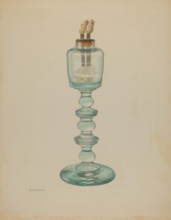 Whale Oil Lamp, c. 1938. Creator: Isidore Steinberg.