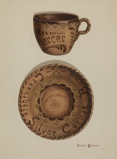 Cup and Saucer, c. 1939. Creator: Robert Stewart.