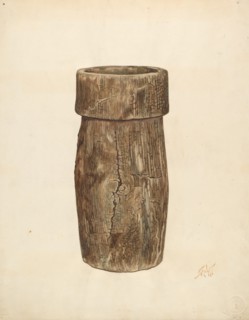 Lead Miner's Wooden Bucket, c. 1940. Creators: Arthur Stewart, Paul Poffinbarger.
