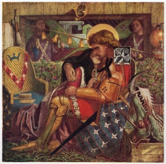 The Wedding of St George and the Princess Sabra, 1857.  Creator: Dante Gabriel Rossetti.