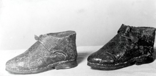 Doll's Shoes, England, 1775/1825, early 18th century style.