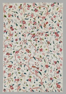 Crewel Work Curtain, England, early 18th century.