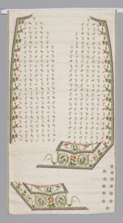 Embroidered Fabric for a Waistcoat Front, France, 1780s.
