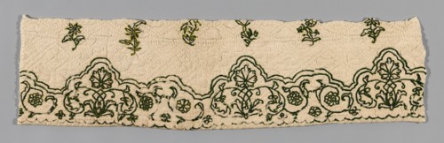 Fragments from a Bedcover made of Petticoat Borders, France, Late 18th century.