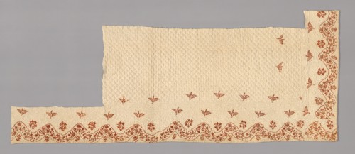 Fragments from a Bedcover made of Petticoat Borders, France, Late 18th century.