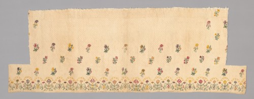 Fragments from a Bedcover made of Petticoat Borders, France, Late 18th century.