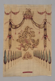 Head cloth for Bed Set, Nantes, 18th century.