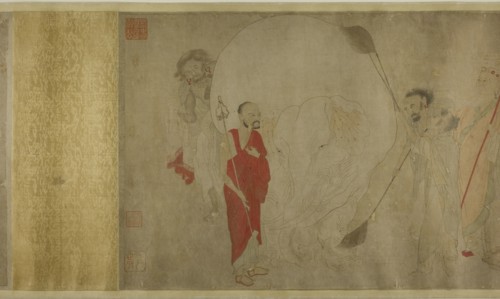 Washing the White Elephant, Ming dynasty (1369-1644), late 16th century. After Zhang Sengyao or Qian Xuan.