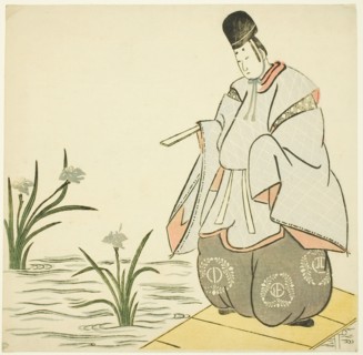 Narihira at Yatsuhashi Bridge, 1765.