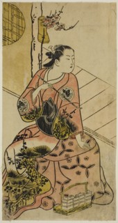 The Actor Sanjo Kantaro holding a pipe, c. 1720.