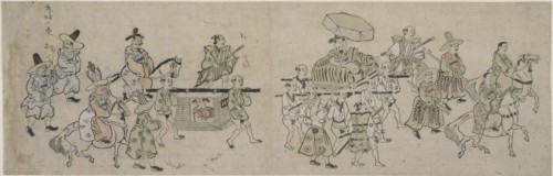 Korean Embassy Parade, 1682. Attributed to Hishikawa Moronobu.