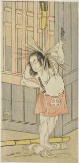 The Actor Otani Hiroji III, Possibly as Akaneya Hanshichi in the Play Fuji no Yuki Kaikei Soga (Snow on Mt. Fuji: The Soga Vendetta), Performed at the Ichimura Theater from the Fifteenth Day of the Fi...