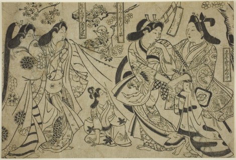 Flirtation under the Cherry Tree, c. 1684/98. Attributed to Sugimura Jihei.