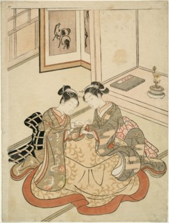 Young Women Playing Cat's Cradle, c. 1767/68. Attributed to Suzuki Harunobu.