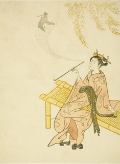 Smoking on a Bench, 1765. Attributed to Suzuki Harunobu.