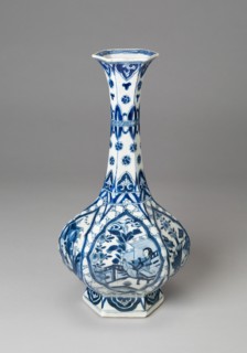 Vase with Figures, Landscape, and Auspicious Symbols, Qing dynasty (1644-1911), Kangxi period (1662-1722).