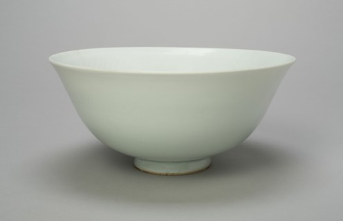 Bowl with Peony Scrolls, Thunderbolt (Vajra) Symbol, and Characters Shufu (Privy Council), Yuan dynasty (1279-1368), 1300/50.