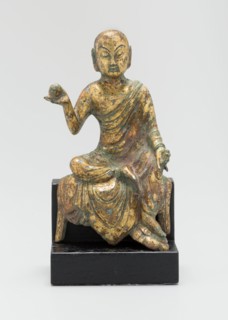 Dicang (Khsitigarbha), or "He Who Encompasses the Earth," Seated and Holding a Wish-Bearing Jewel (Cintamani), Tang dynasty (618-907), c. 8th century.