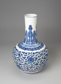 Bulbous Vase with Stylized Vines, Qing dynasty (1644-1911), Yongzheng period (1723-35).