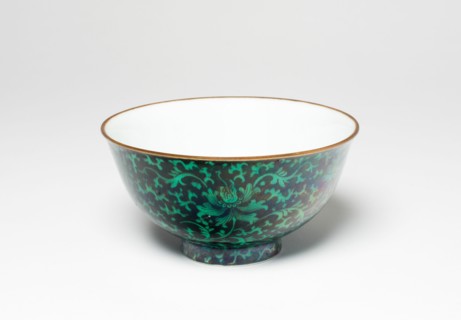 Green and Black-Enameled 'Lotus' Bowl, Qing dynasty (1644-1911), 18th century.