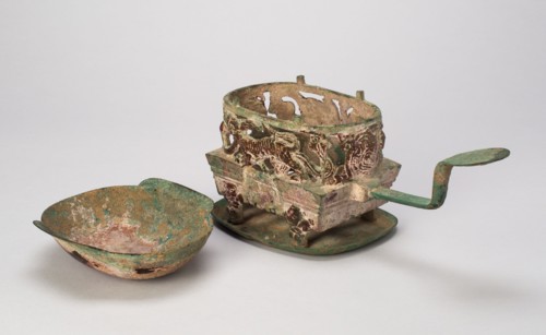 Eared Cup (Erbei) with Warming Stand (Lu), late Western Han/early Eastern Han, 1st century B.C./1st century A.D.