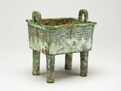Rectangular Cauldron, Shang dynasty ( about 1600-1046 BC ), 12th/11th century.