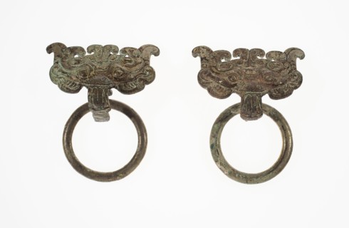 Monster-Mask Fittings with Ring Handle, Han dynasty (206 B.C.-A.D. 220).