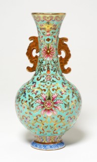 Vase with Dragon-Shaped Handles, Qing dynasty (1644-1911), Qianlong reign mark and period (1736-1795), probably late 18th century.