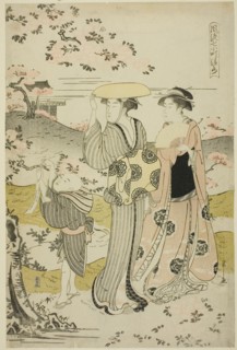 Ono no Komachi Visiting Kiyomizu Temple, from the series The Fashionable Seven Komachi (Furyu nana Komachi), Edo period (1615-1868), about 1788.