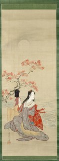 The Salt Maidens, Murasame with Yukihira's Hat, Edo period, c. 1800.