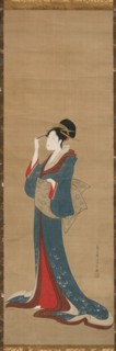 Beauty Replacing Her Hairpin, Edo period, 1798.