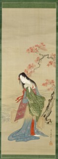 The Salt Maidens, Matsukaze with Yukihira's Coat, Edo period, c. 1800.
