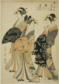 The Courtesans Hanaogi, Segawa, and Miyahito of the Ogiya, c. 1796/97.