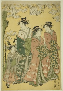 The Courtesan Hinazuru of the Chojiya and Her Attendants, early 1790s.
