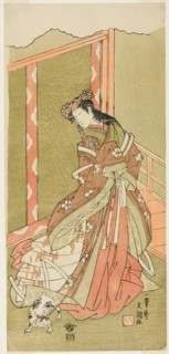 The Actor Nakamura Noshio I as the Third Princess (Nyosan no Miya) in the Play Fuki Kaete Tsuki mo Yoshiwara (Rethatched Roof: The Moon also Shines Over the Yoshiwara Pleasure District), Performed at ...