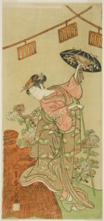 The Actor Iwai Hanshiro IV as Otatsu-gitsune in the Play Nue no Mori Ichiyo no Mato, Performed at the Nakamura Theater in the Eleventh Month, 1770, c. 1770.