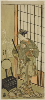 The Actor Segawa Kikunojo II as Princess Hitomaru (Hitormaru Hime) (?) in the Play Soga Moyo Aigo no Wakamatsu (?), Performed at the Nakamura Theater (?) in the First Month, 1769 (?), c. 1769.