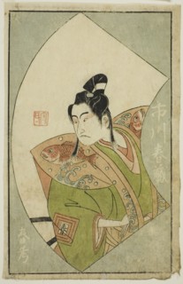 The Actor Ichikawa Haruzo II, from "A Picture Book of Stage Fans (Ehon butai ogi)", 1770.