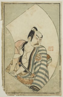 The Actor Nakajima Mioemon II, from "A Picture Book of Stage Fans (Ehon butai ogi)", 1770.