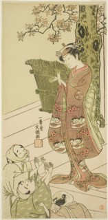 The Actor Arashi Hinaji I, Possibly as Yuya Gozen in the Play Ima o Sakari Suehiro Genji (The Genji Clan Now at Its Zenith), Performed at the Nakamura Theater from the First Day of the Eleventh Month,...