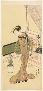 Waitress at the Owariya Teahouse, c. 1768.