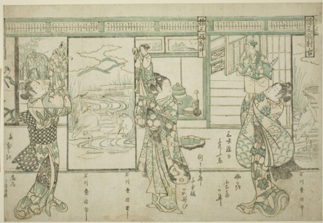 Puppeteers - A Set of Three (Ayatsuri sanpukutsui), c. 1752.