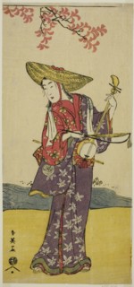 The Actor Sawamura Tamagashira as a Strolling Musician in the Play Dai Danna Kanjincho, Performed at the Kawarazaki Theater in the Eleventh Month, 1790, c. 1790.