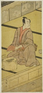 The Actor Ichikawa Monnosuke II as Daidoji Tabatanosuke in the Play Mukashi Mukashi Tejiro no Saru, Performed at the Ichimura Theater in the Eighth Month, 1792, c. 1792.