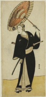 The Actor Matsumoto Koshiro IV as Sukeroku in the Play Sukeroku Yukari no Edo-zakura, Performed at the Ichimura Theater in the Sixth Month, 1782, c. 1782.
