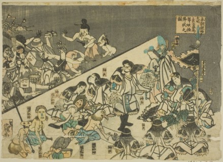 Honcho furisode no hajime, Susanoo no mikoto yokai ? no zu, Japan, 19th century.