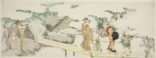 On the footbridge, Japan, n.d.