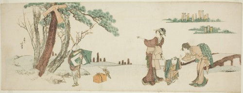 Boy releasing a kite, Japan, c. 1800/10.